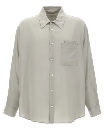 Lemaire Double Pocket Shirt In Grey