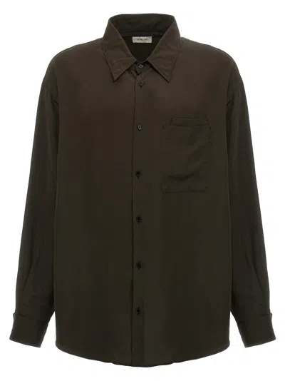 Lemaire Double Pocket Shirt In Brown