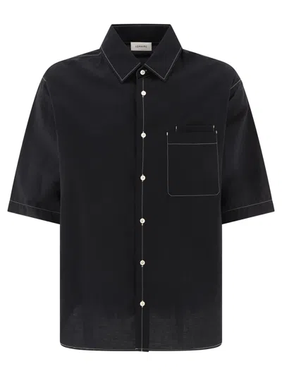 Lemaire Double Pocket Shirts In Black