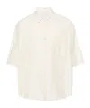 Lemaire Short Sleeved Buttoned Shirt In White