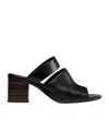 Lemaire 70mm Double Strap Leather Mule In Black
