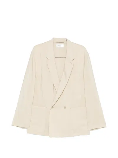 Lemaire Double-breasted Blazer In Neutral