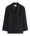 Lemaire Double-breasted Coat In Black