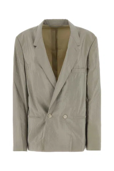 Lemaire Silk Blend Blazer Double-breasted Front In Ligmisgre