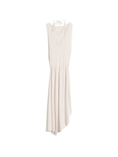Lemaire Draped Asymmetric Dress In White