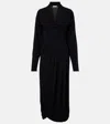 Lemaire Draped Crepe Jersey Maxi Dress In Black