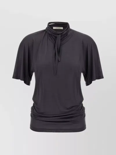 Lemaire Draped Neckline Top Tie Detail In Black