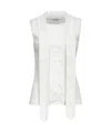 Lemaire Milk Ribbed Jersey Asymmetrical Fitted Top In White