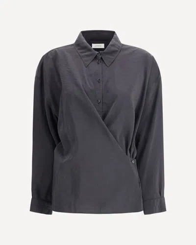 Lemaire Draped Shirt In Black