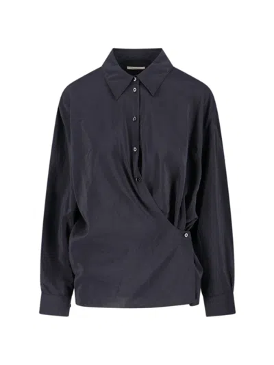 Lemaire Draped Shirt In Blue