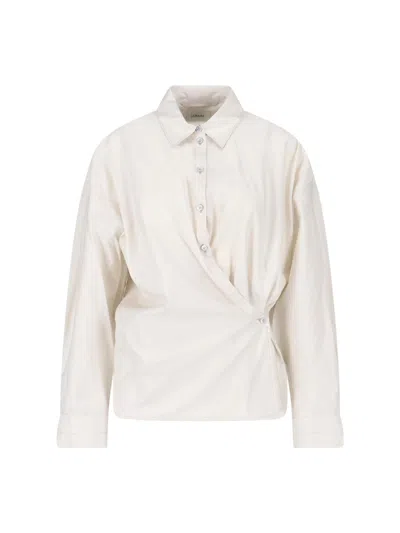 Lemaire Draped Shirt In Neutral