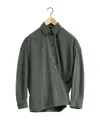 Lemaire Draped Silk Blend Shirt In Black