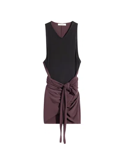 Lemaire Draped Sleeveless Dress In Black