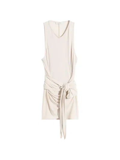 Lemaire Draped Sleeveless Wrap Top In Neutral