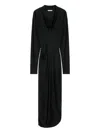 Lemaire Draped Crepe Jersey Maxi Dress In Black