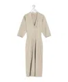 Lemaire Draped V-neck Midi Dress In Gray