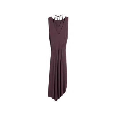 Lemaire Draped V-neck Sleeveless Dress In Purple