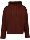 Lemaire Drawstring Hoodie In Braun
