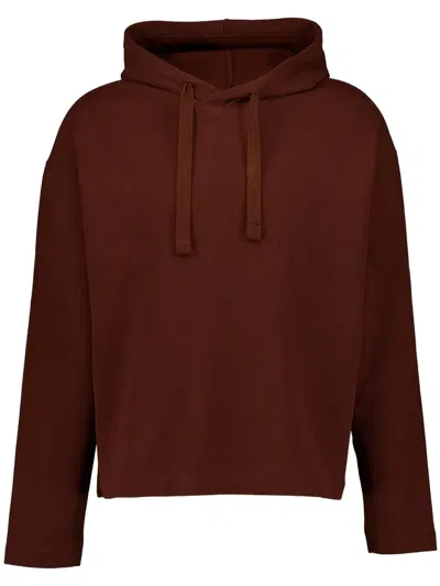 Lemaire Drawstring Hoodie In Red