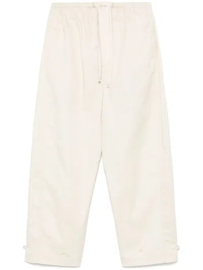 Lemaire Drawstring Straight Trousers In White