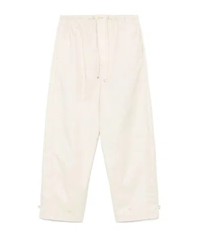 Lemaire Men Pleated Trousers Carrot In White