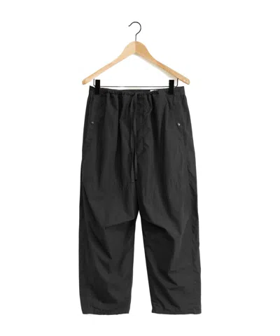 Lemaire Drawstring Tapered Leg Trousers In Black