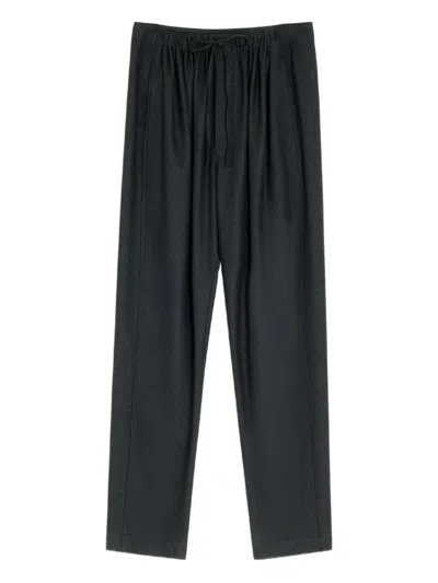 Lemaire Drawstring-waist Trousers In Black