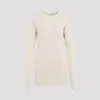 Lemaire Knitted Dress With Removable Sleeves In Light Cream