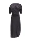 Lemaire Twisted Midi Dress In Black