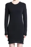 Lemaire Double Layered Knitted Mini Dress In Black