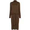 Lemaire Brown Trompe L'oeil Midi Dress In Brown