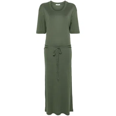 Lemaire Cotton Jersey Midi Dress In Green