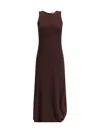 Lemaire Twisted Hem Midi Dress In Red