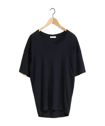 Lemaire Drop-shoulder Cotton T-shirt In Black