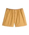 Lemaire Buttoned Elasticated Shorts In Brown