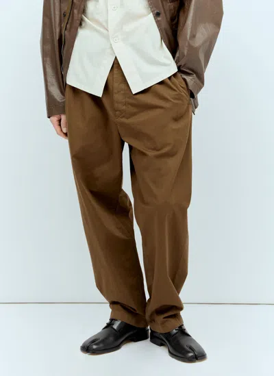 Lemaire Elasticated Pants In Brown