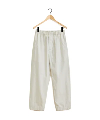 Lemaire Elasticated-waist Straight-leg Trousers In White