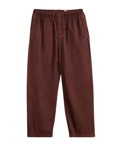 Lemaire Elasticated-waist Cropped Trousers In Red