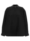 Lemaire Metal Embellished Asymmetric Button Detail Top In Black