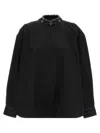 Lemaire Metal Embellished Asymmetric Button Detail Top In Black