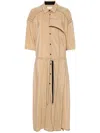 Lemaire Embroidered Asymmetrical Shirt Dress In Brown