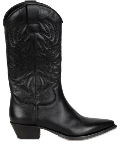 Lemaire Embroidered Boots In Black