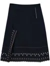 Lemaire Embroidered Crepe Skirt With Slit Black