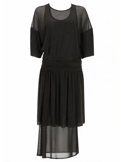 Lemaire Essential Double Layer Dress For Women In Black