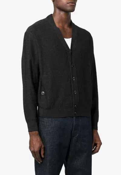Lemaire Essential Twisted Cardigan In Black