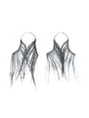 Lemaire Feather-embellished Earrings In Gray