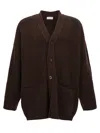 Lemaire Brown Felted Cardi Cardigan In Brown