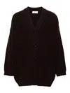 Lemaire Brown Felted Cardi Coat In Grey