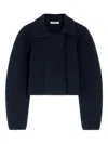 Lemaire Felted Double-breasted Blouson Jacket In Black