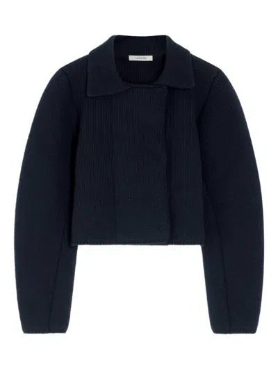 Lemaire Felted Double-breasted Blouson Jacket In Black